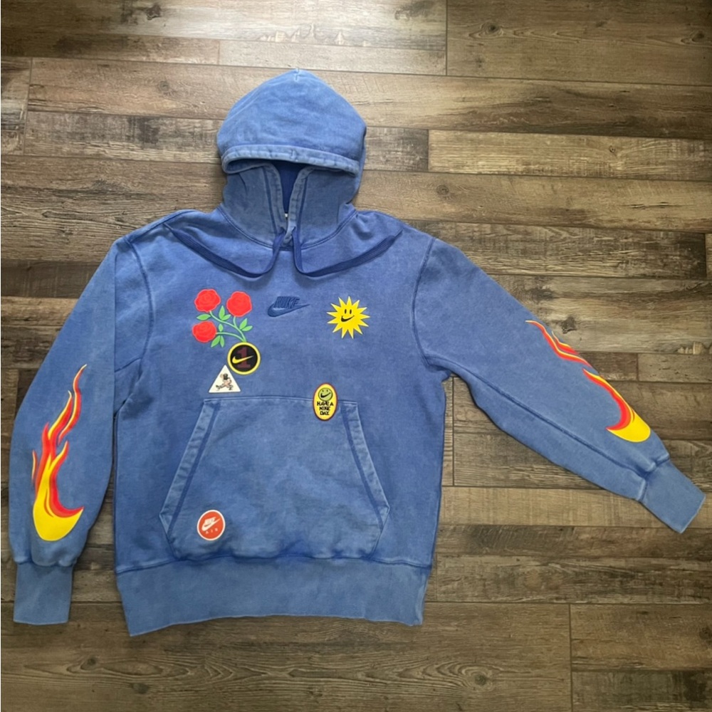 Nike Blue Graphic Men's Sweater with Patches